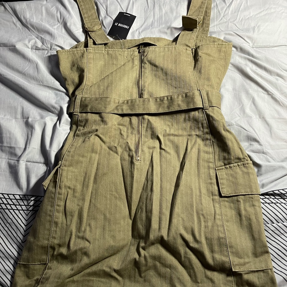 FOREVER 21 OLIVE WOVEN DRESS SIZE:L